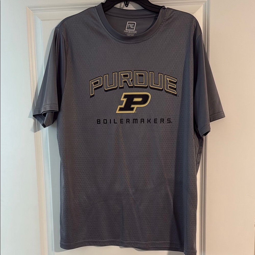 Pro Edge Apparel Gray Purdue University Tee